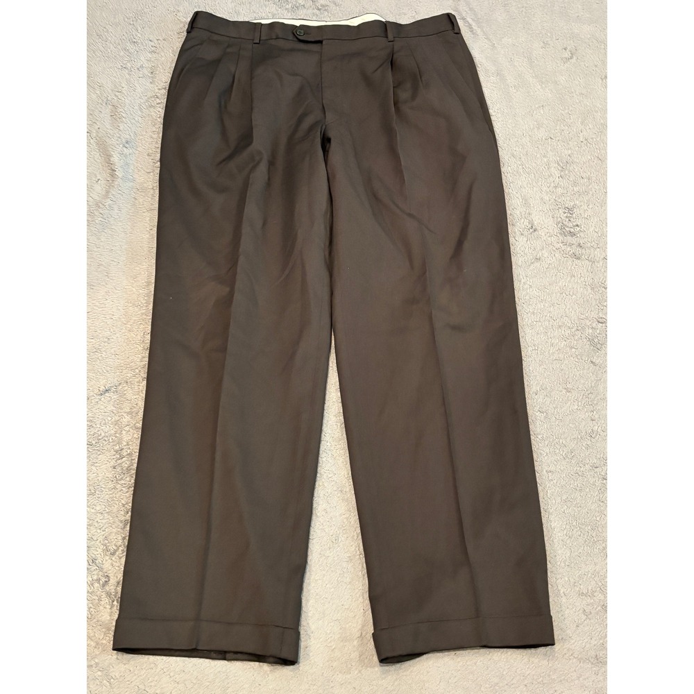 Giorgio Fellini Mens 42 Pleated Dress Pants Brown Rodina Super 100 Wool Italy